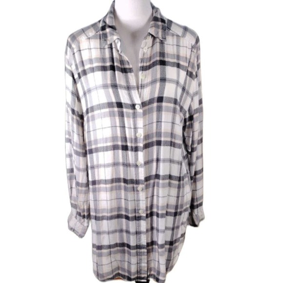 💸💲$10 Label of Graded Goods H&M Women's Size 12 Plaid Tunic Shirt - Picture 1 of 3